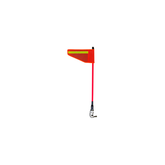 ACOT500 0.8m safety flag pole with reflective Pennant flag and stainless steel quick-release for mining and industrial vehicles.