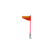 ACOT500 0.8m safety flag pole with reflective Pennant flag and stainless steel quick-release.