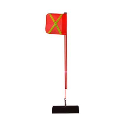 Safety Flag 1.2m with Red Light on Top and Square Flag