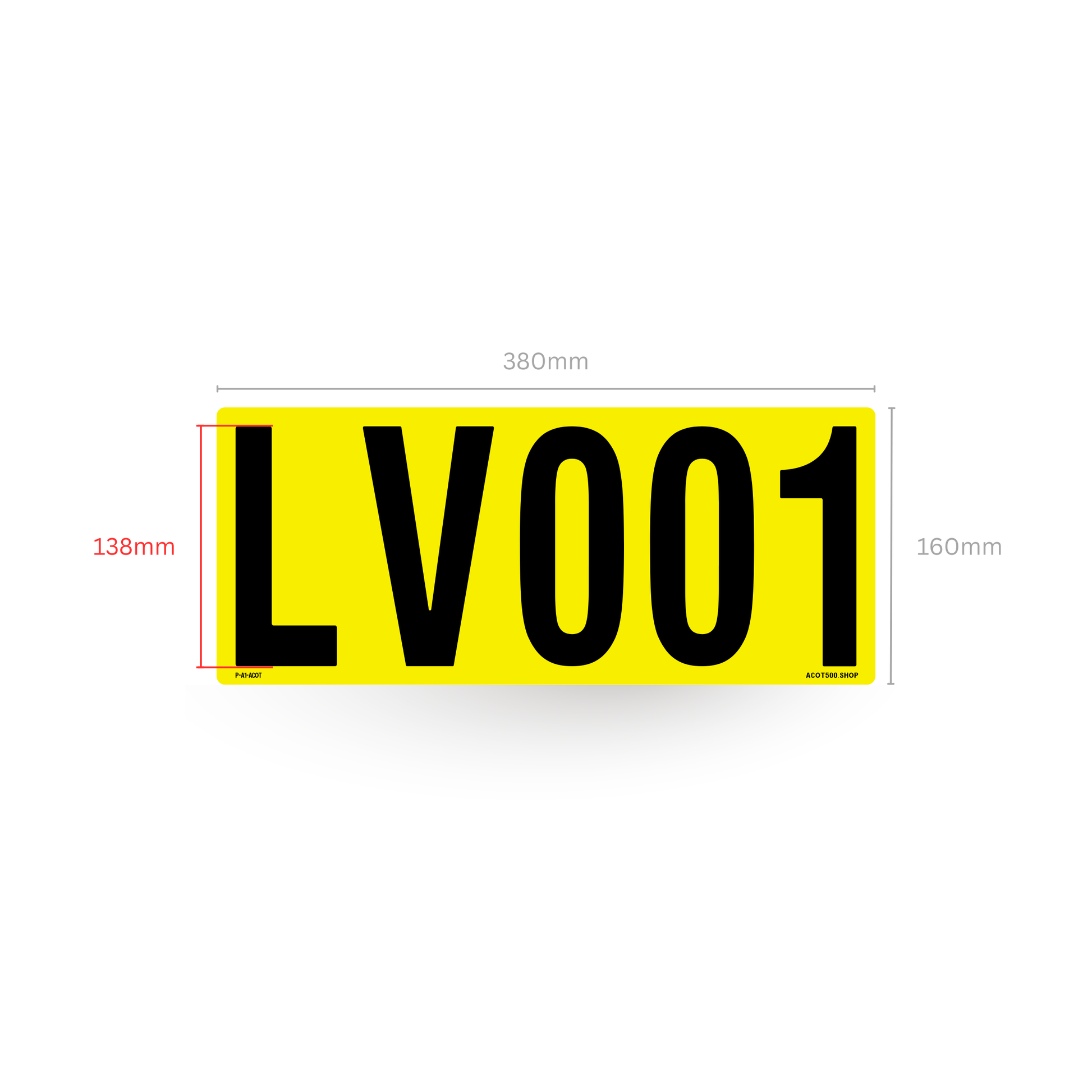 3M Yellow Hi-Vis Asset Label 380mm x 160mm