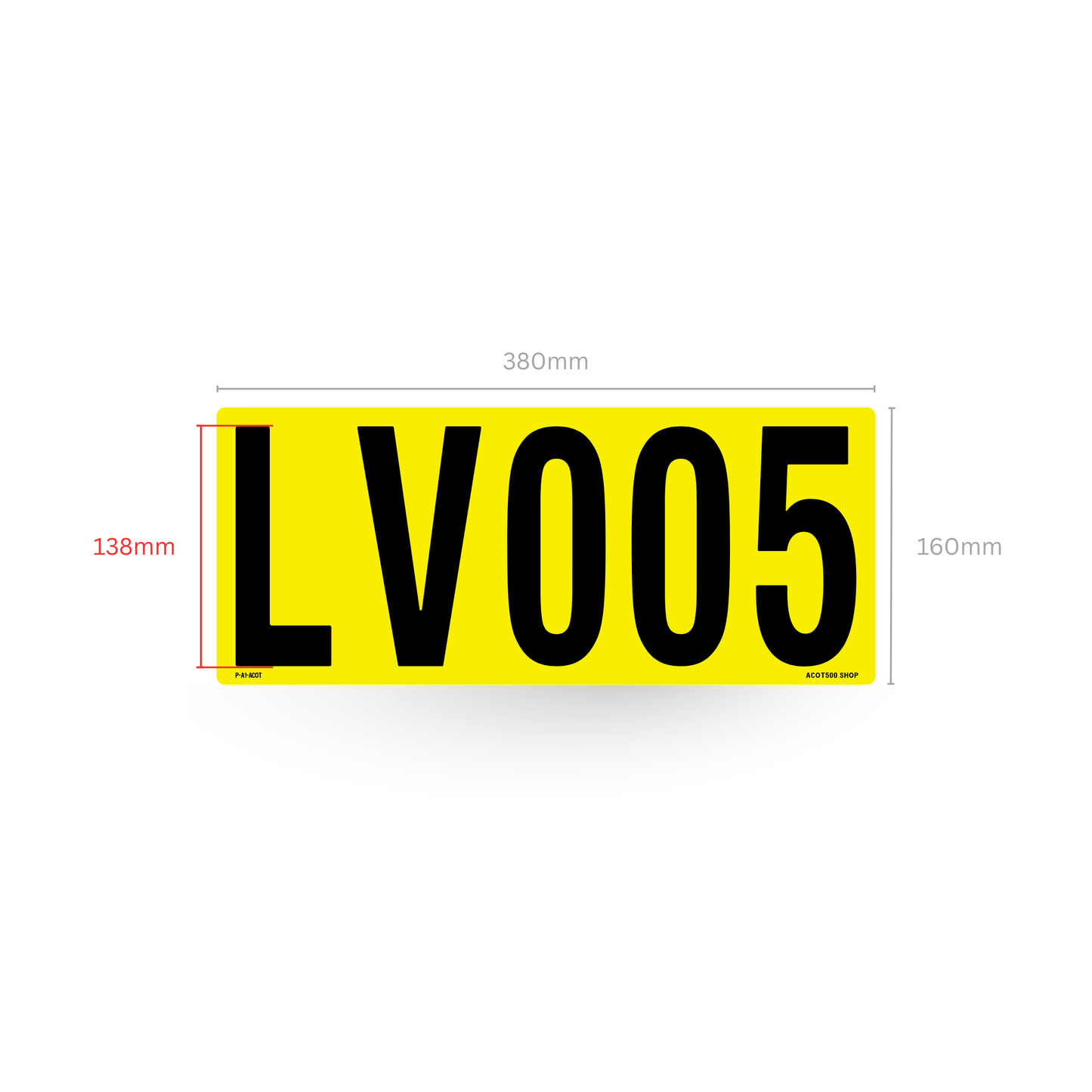 3M Yellow Hi-Vis Asset Label 380mm x 160mm
