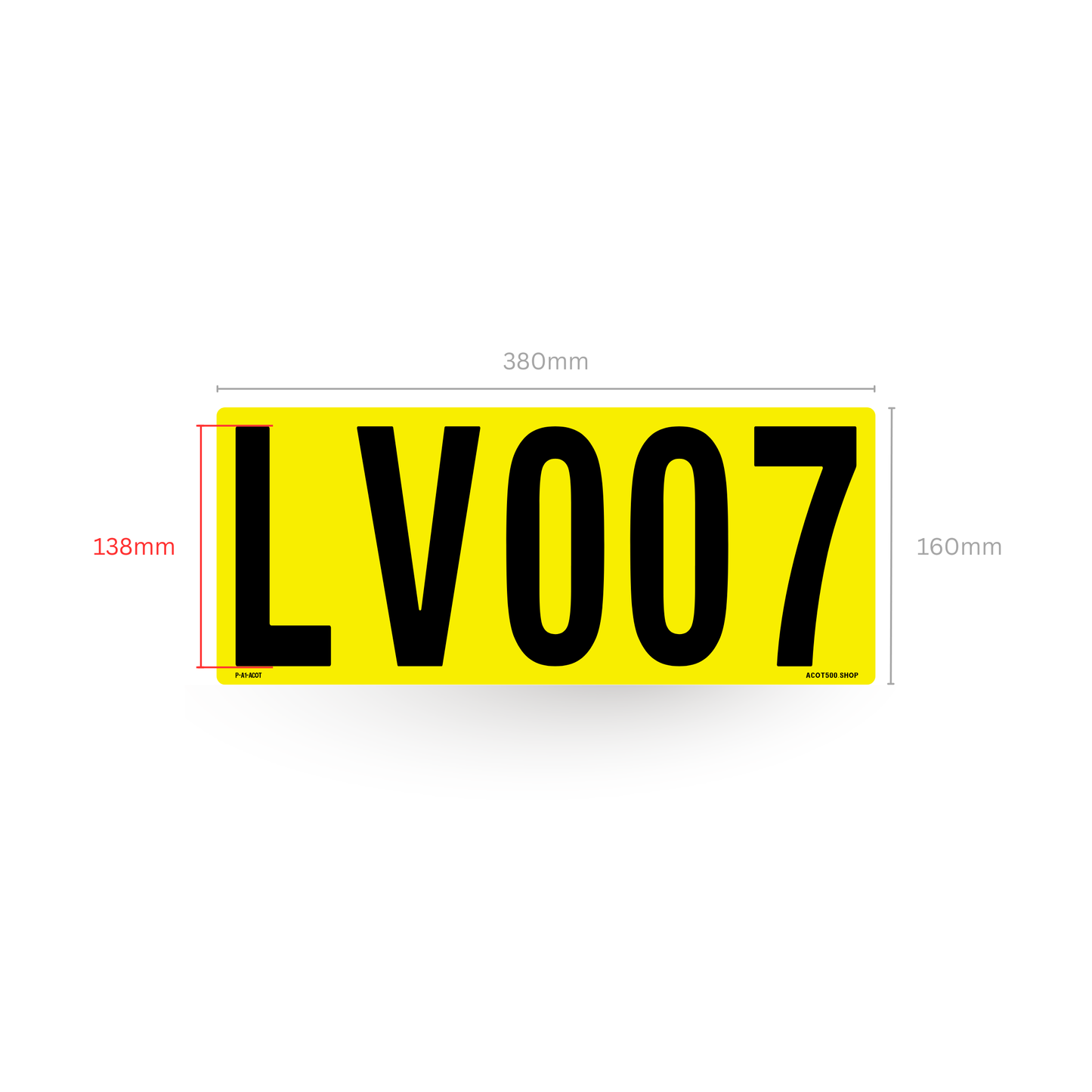 3M Yellow Hi-Vis Asset Label 380mm x 160mm