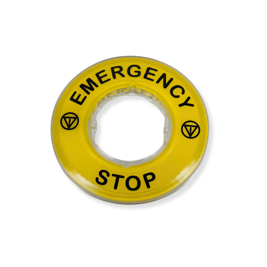 SCHNEIDER 3D Marked Legend Plate for Use with Emergency Stop Mushroom Head Push Button, Emergency Stop